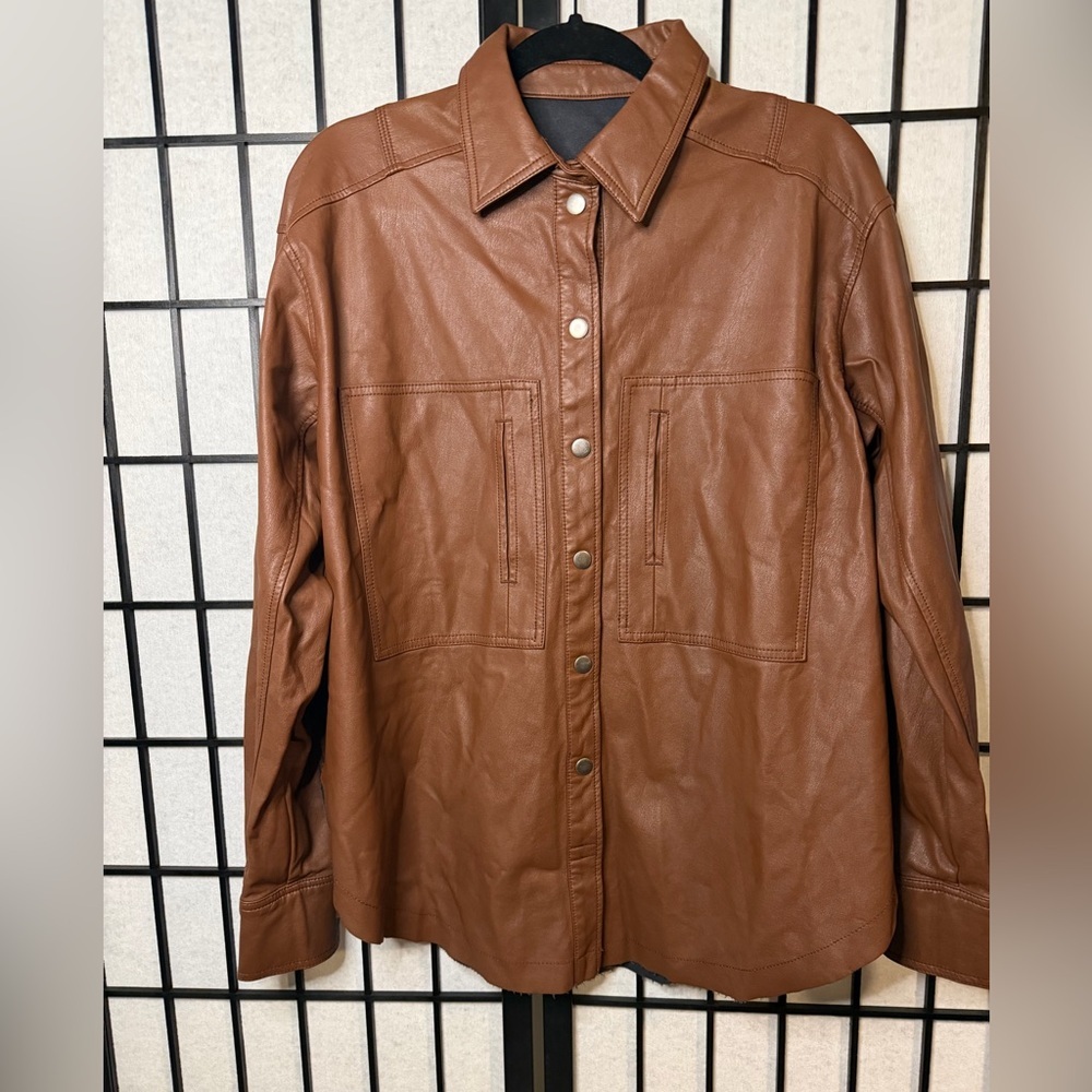 We the Free x Free People Easy Rider Faux Leather Jacket NWT - Picture 3 of 5
